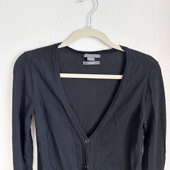 AX Armani Exchange Minimalist 90s V-Neck Cardigan | Merino Wool | Closet Staple - Picture 6 of 8